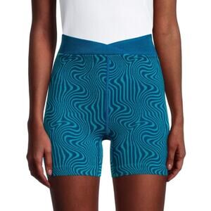 FREE PEOPLE Free Throw Jacquard Biker Shorts In Wave Rider Combo Size Small